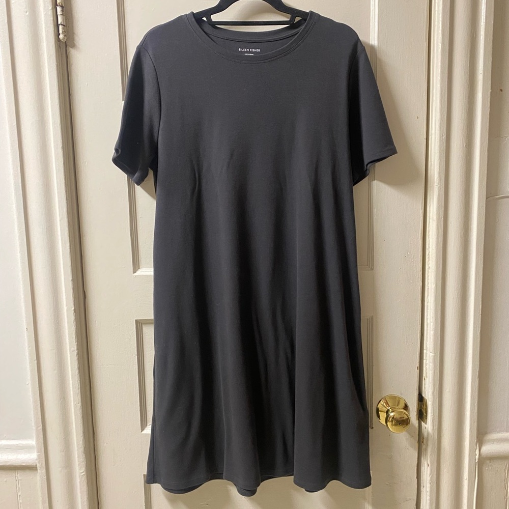 Eileen Fisher Gray T-Shirt Dress Size Medium